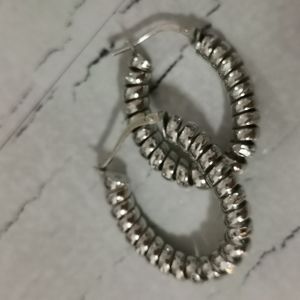 Sterling Silver Oval hoops.